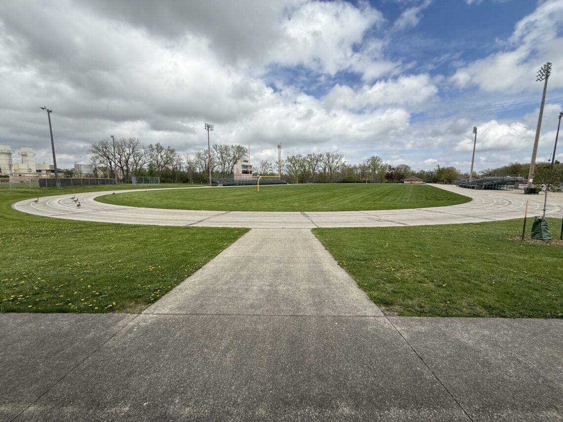 Picture of a track and football field