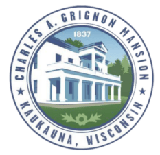 Logo pictures Grignon Mansion with text that reads "Charles A. Grignon Mansion, Kaukauna Wisconsin"