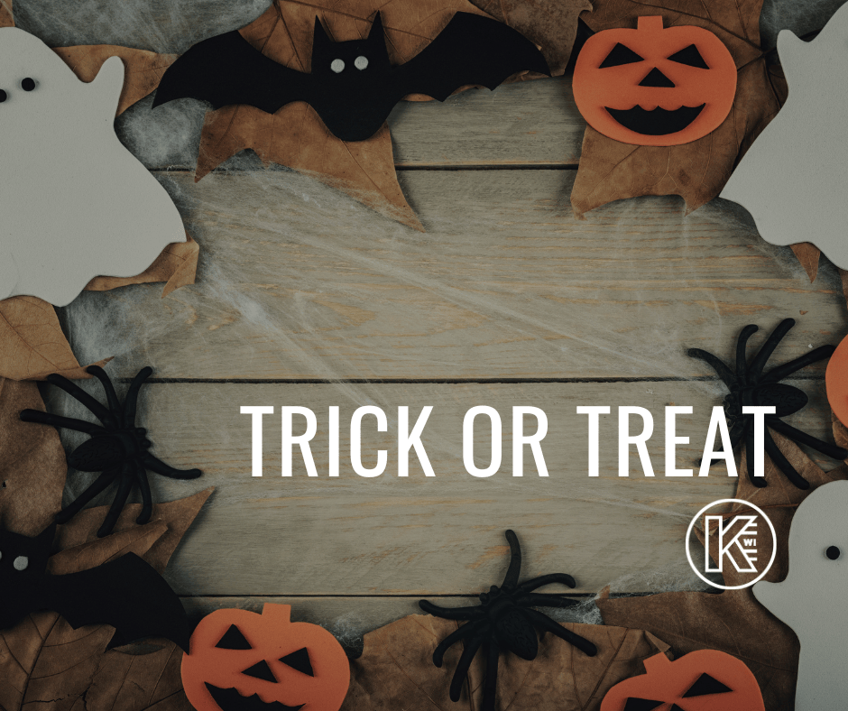 A picture stating trick or treat