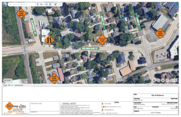 Map depicting where road work will be located on Delanglade St.