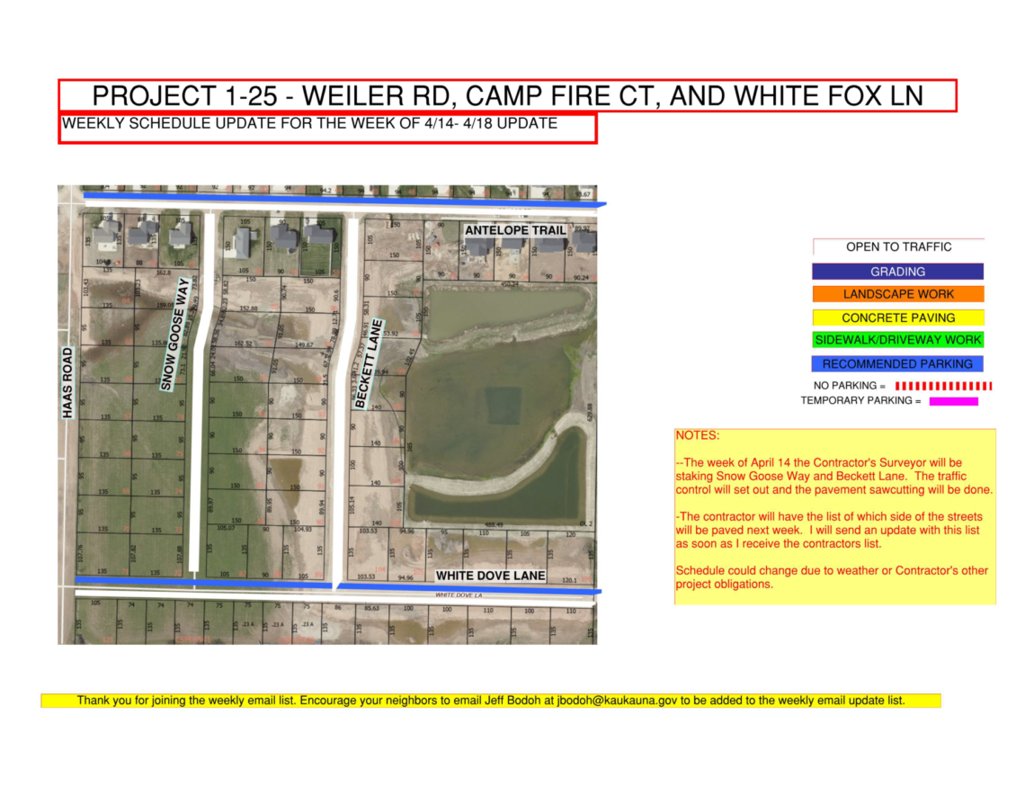 Picture of a map for Project 1-25 including Ash Grove Place and State Street