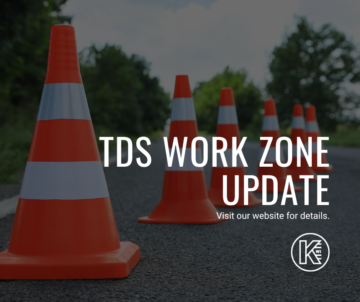 graphic with a picture of traffic cones and white text that says 