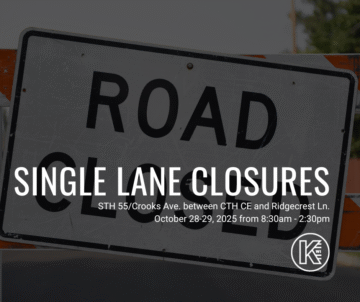 Picture of a road closed sign with details about the Single Lane Closure